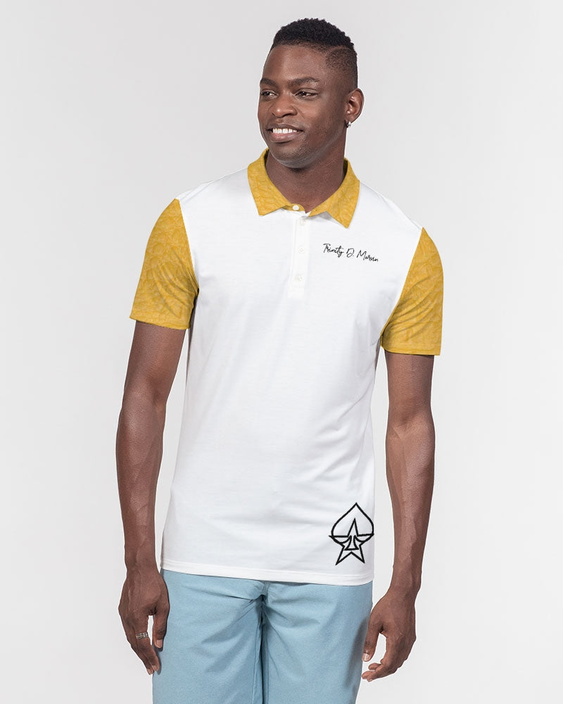 Gator yellow by Trinity D Marvin Men's Slim Fit Short Sleeve Polo