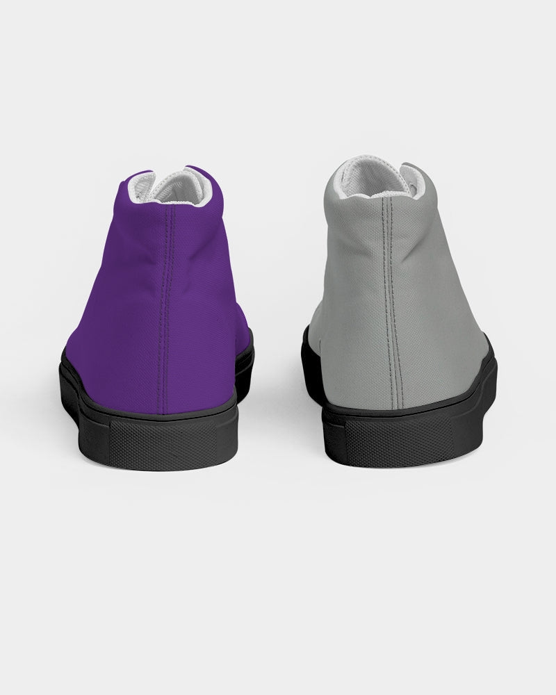 Purple light grey Men's Hightop Canvas Shoe - Black