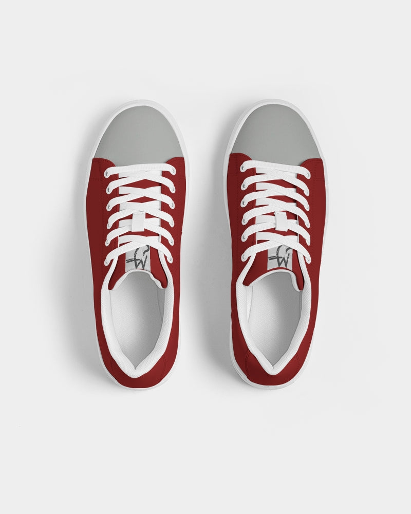 Maroon grey tip Men's Faux-Leather Sneaker