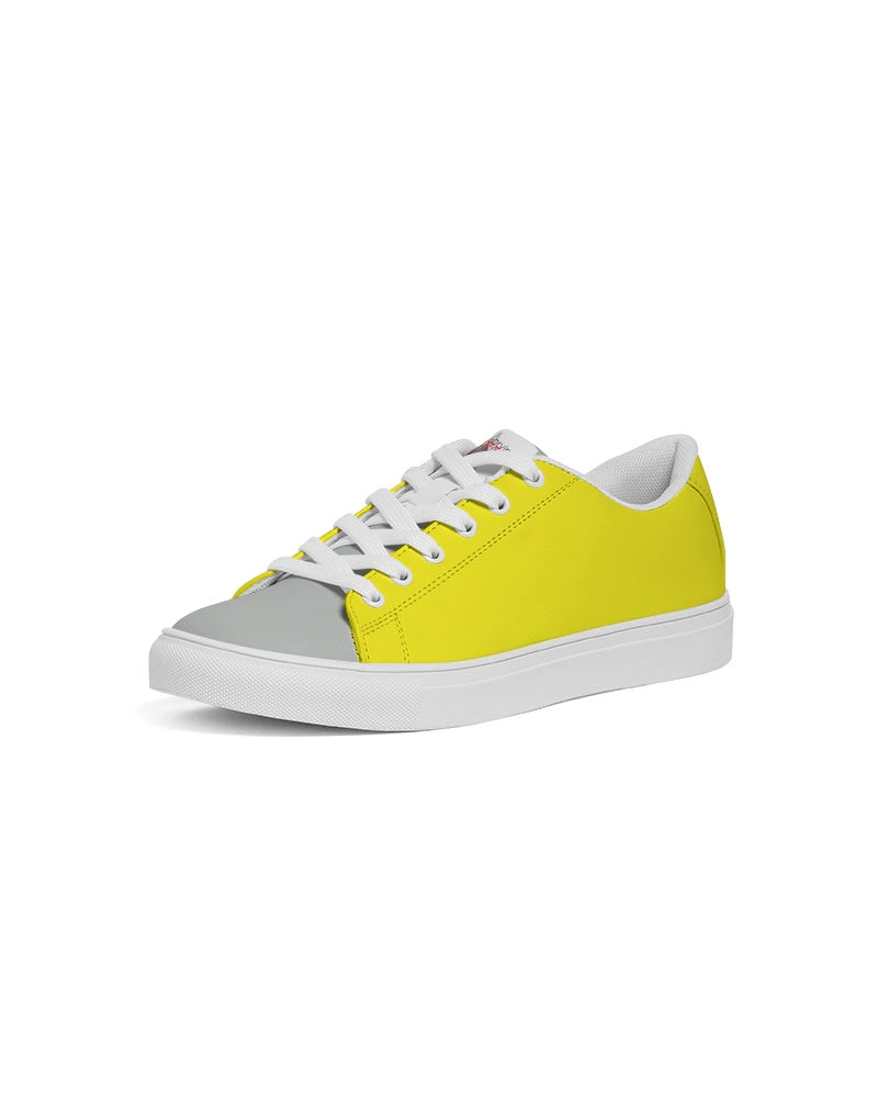 Light yellow grey tip Men's Faux-Leather Sneaker