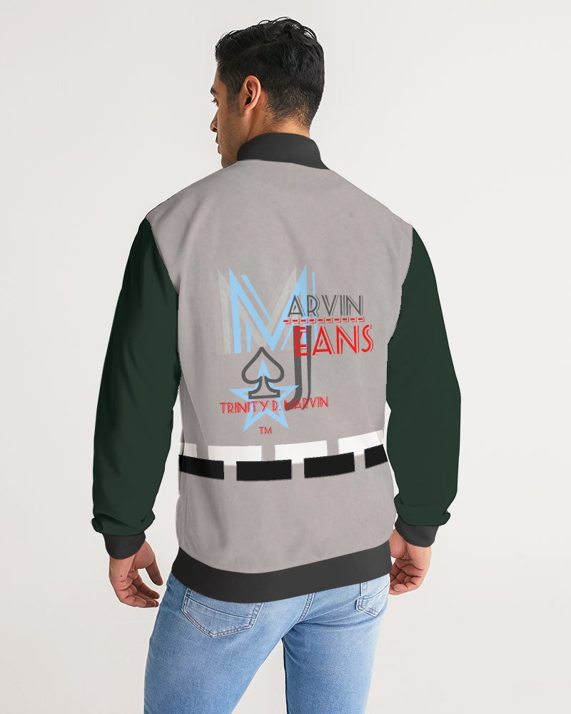 Above greatness light grey Men's Stripe-Sleeve Track Jacket