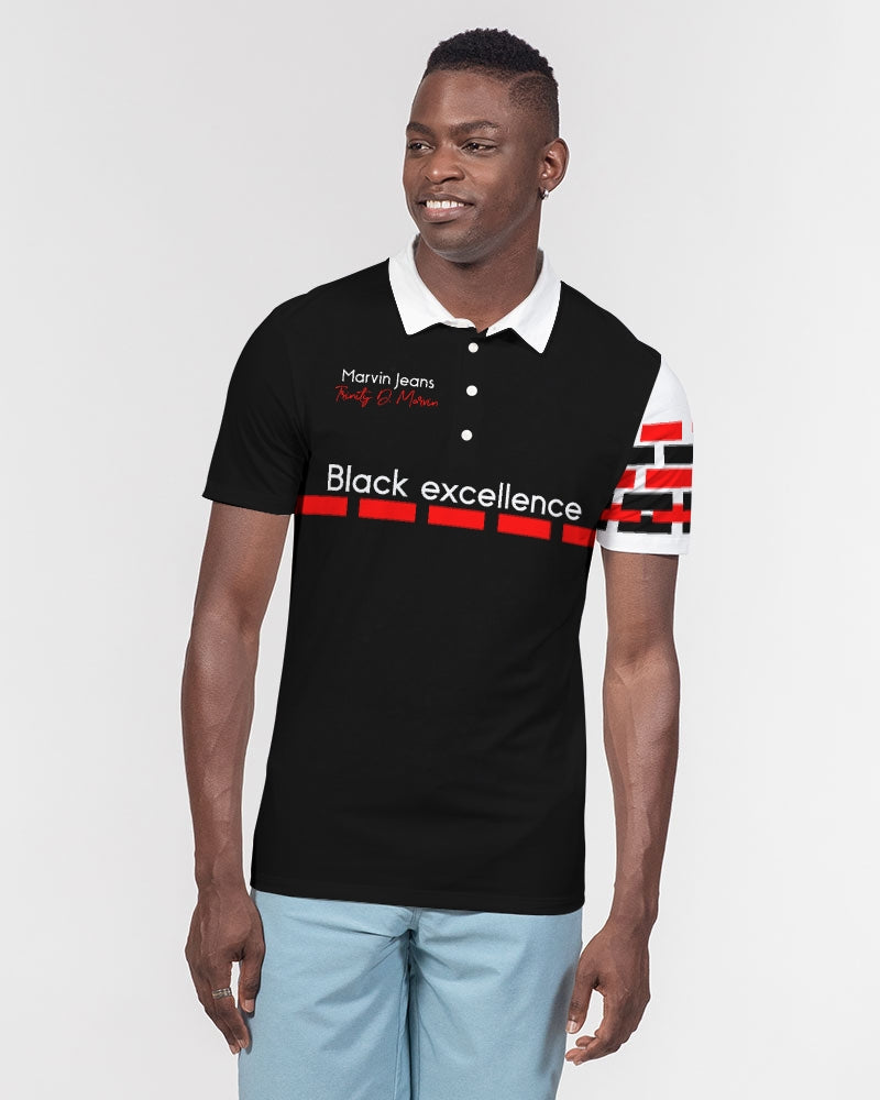 Blackstone (Black excellence) by Marvin Jeans and Trinity D Marvin Men's Slim Fit Short Sleeve Polo