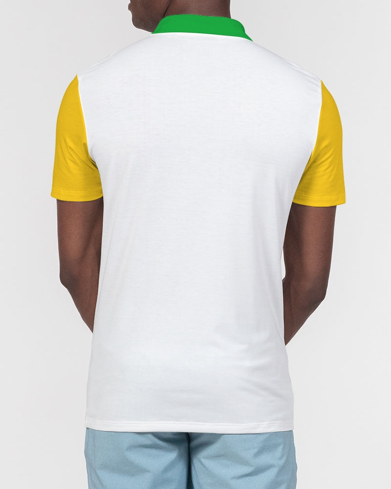 Lemon Lime splash Green Bay by Marvin Jeans and Trinity D Marvin Men's Slim Fit Short Sleeve Polo