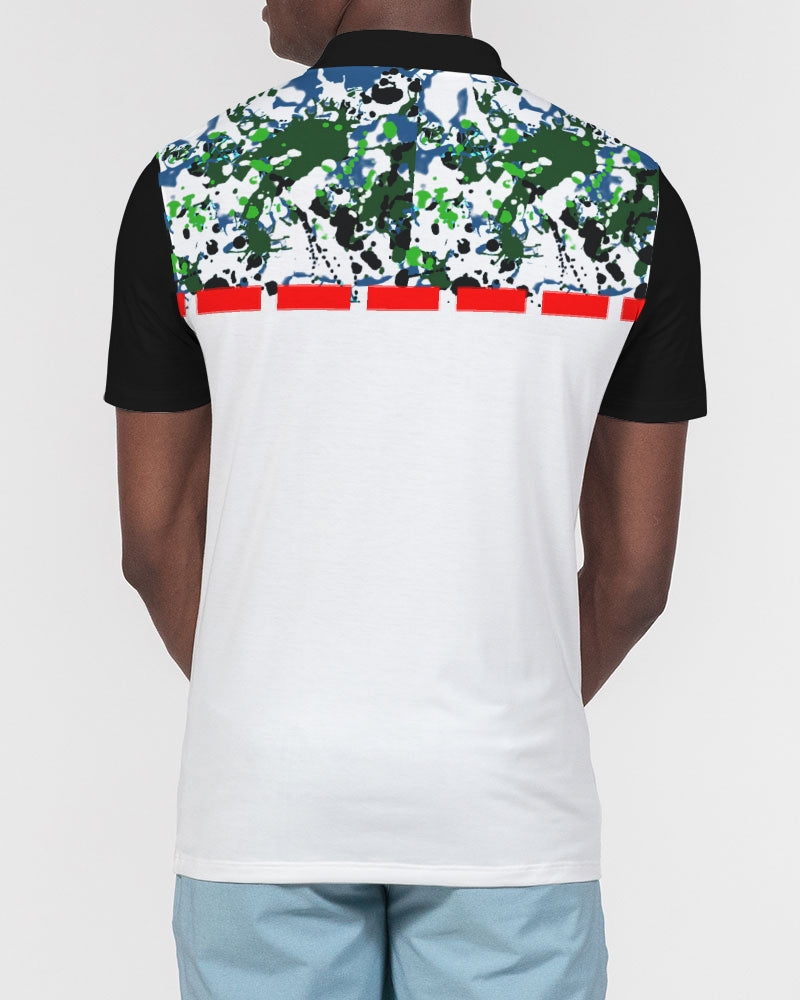 Wild splash by Marvin Jeans and Trinity D Marvin Men's Slim Fit Short Sleeve Polo