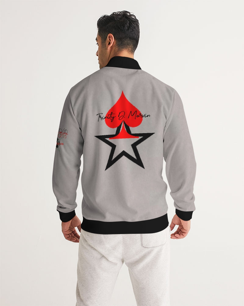 Light grey John 3:16 by Marvin Jeans and Trinity D Marvin Men's Track Jacket