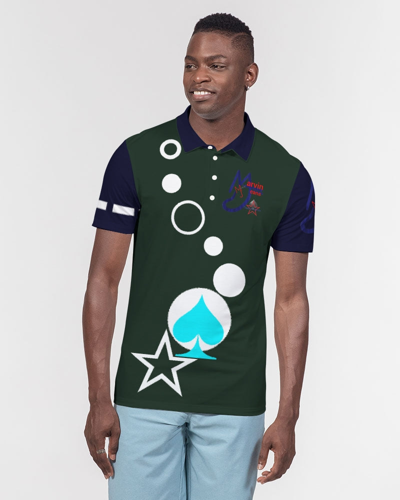 Dark green by Marvin Jeans and Trinity D Marvin Men's Slim Fit Short Sleeve Polo