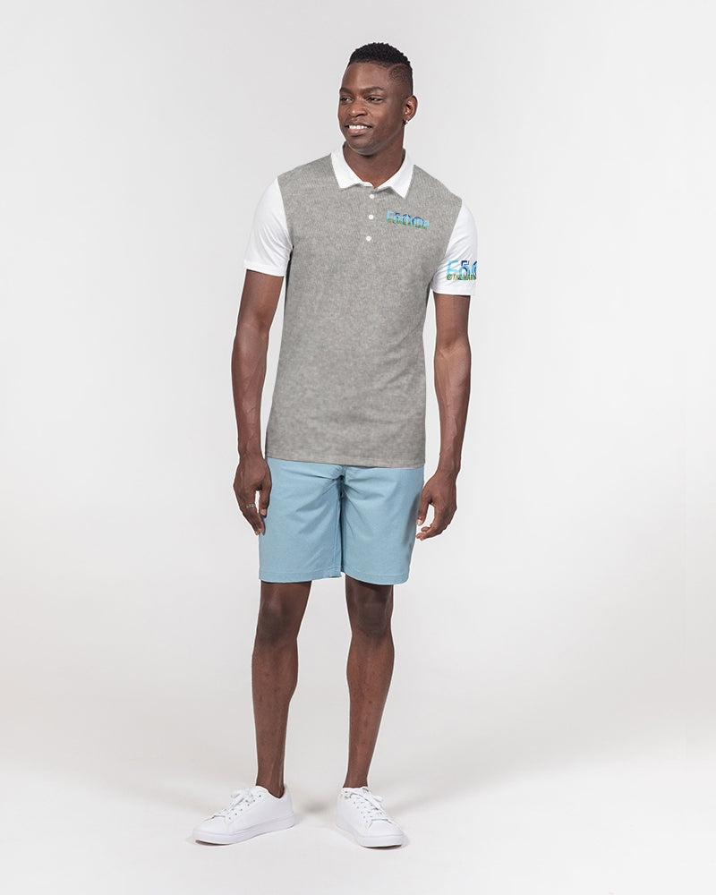 Cool grey Fortune 500 by Marvin Jeans and Trinity D Marvin Men's Slim Fit Short Sleeve Polo