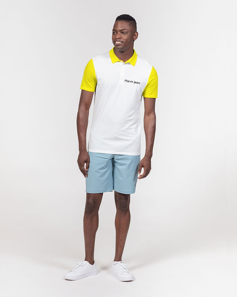 Light yellow by Marvin Jeans Men's Slim Fit Short Sleeve Polo
