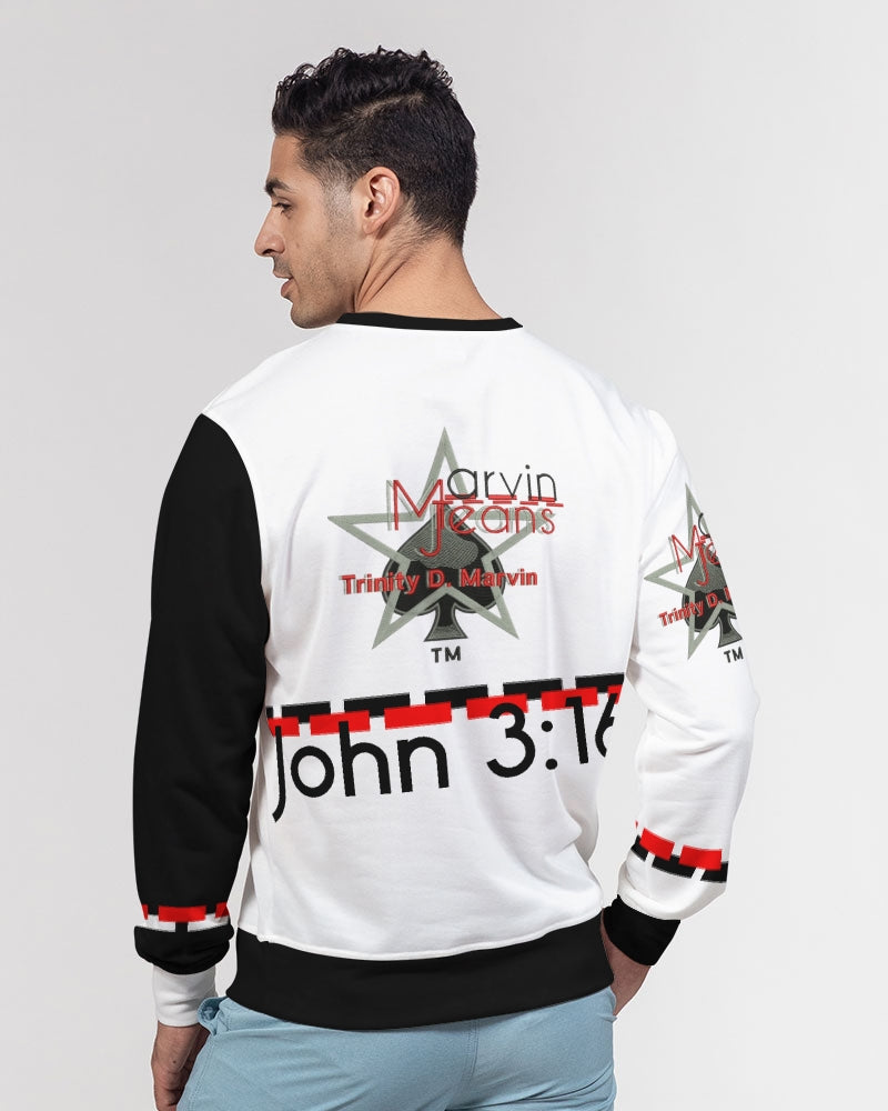 Gospel message 101 by Marvin Jeans and Trinity D Marvin Men's Classic French Terry Crewneck Pullover