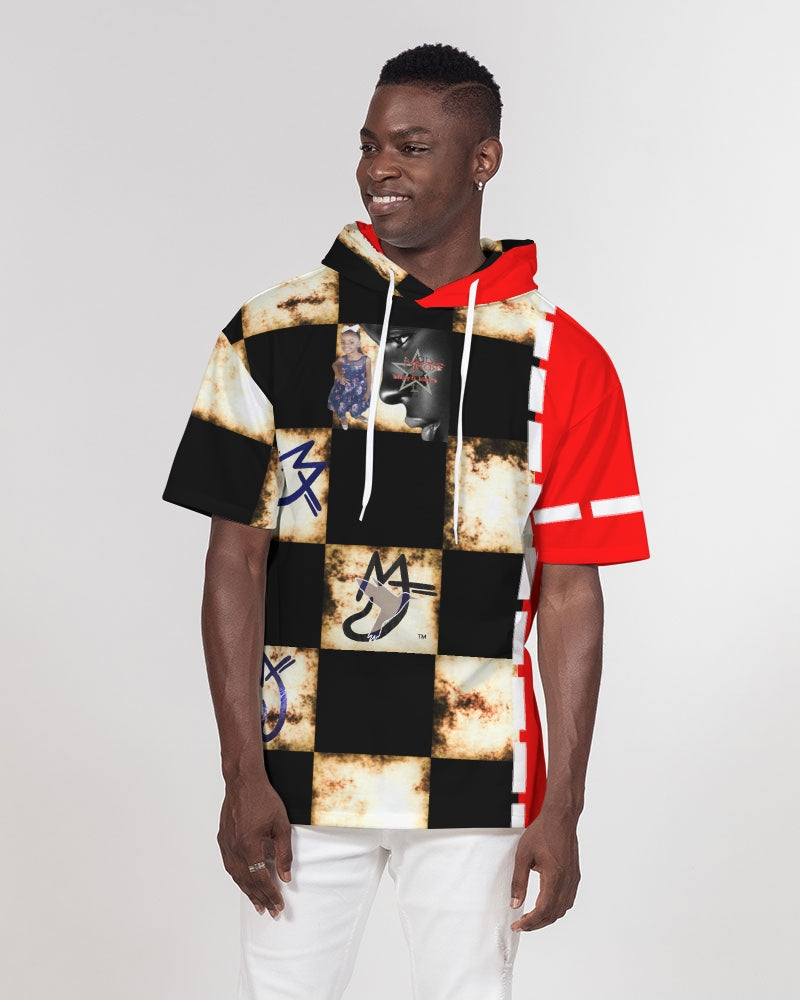 Bold gold red logo's by Marvin Jeans and Trinity D Marvin Men's Premium Heavyweight Short Sleeve Hoodie