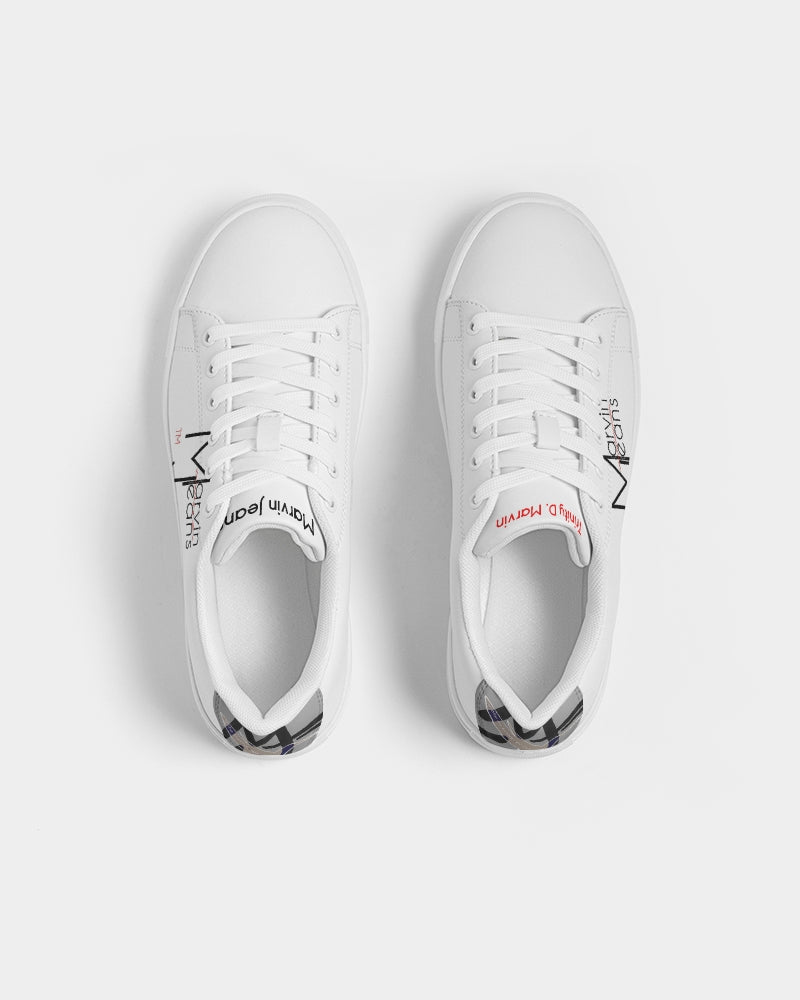 All white Men's Faux-Leather Sneaker