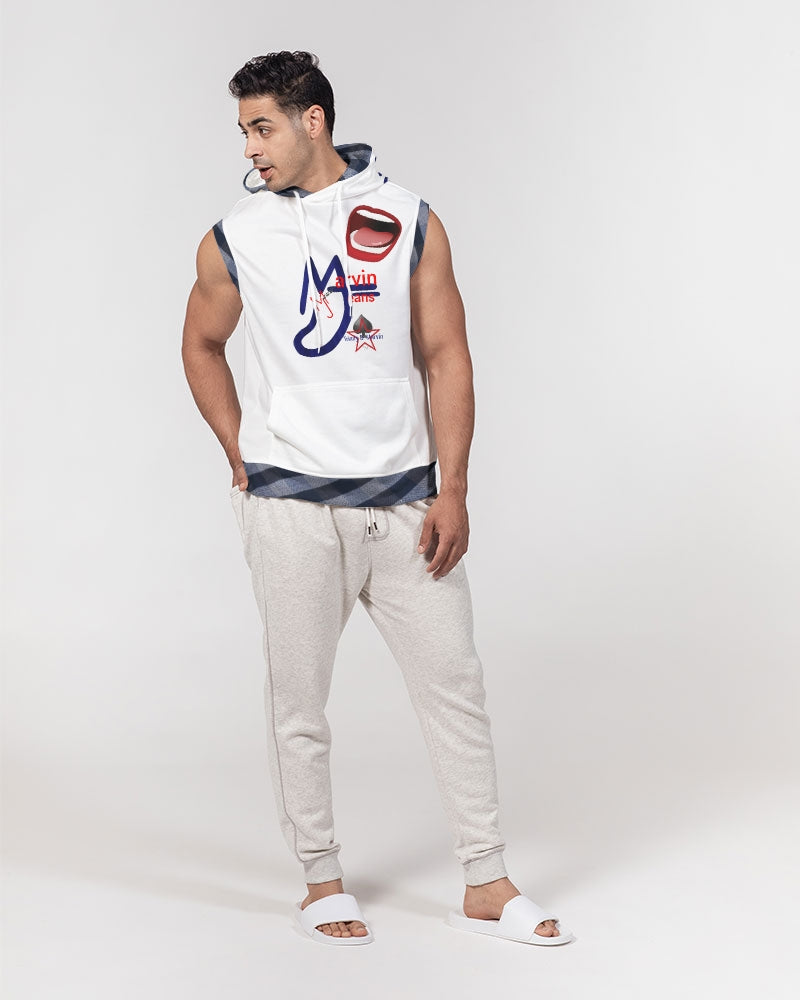 Word of mouth blue stripes BY MARVIN JEANS Men's Premium Heavyweight Sleeveless Hoodie