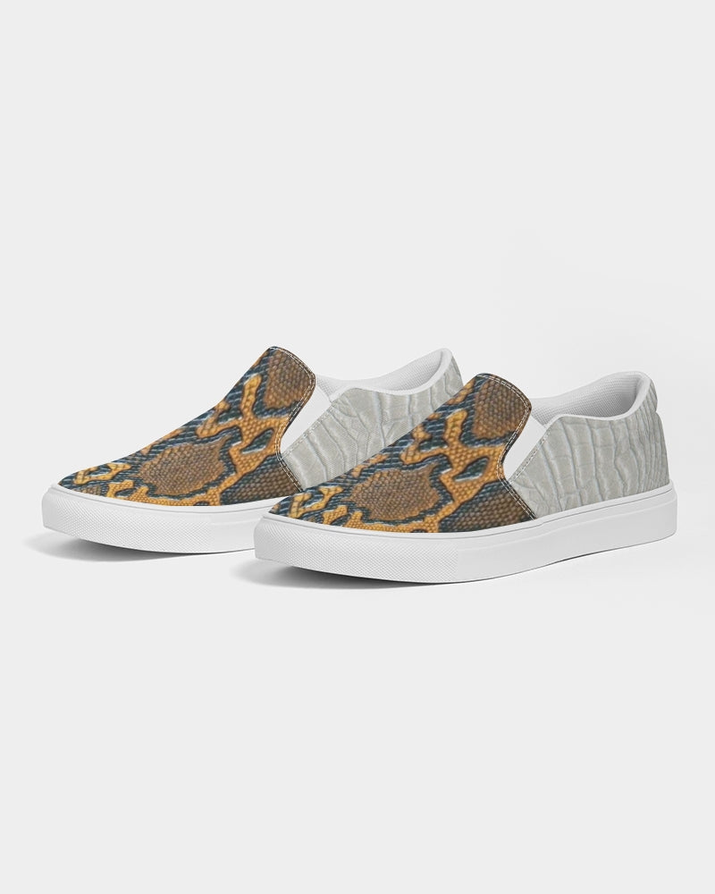 Calf print gator white by Marvin JEANS Men's Slip-On Canvas Shoe