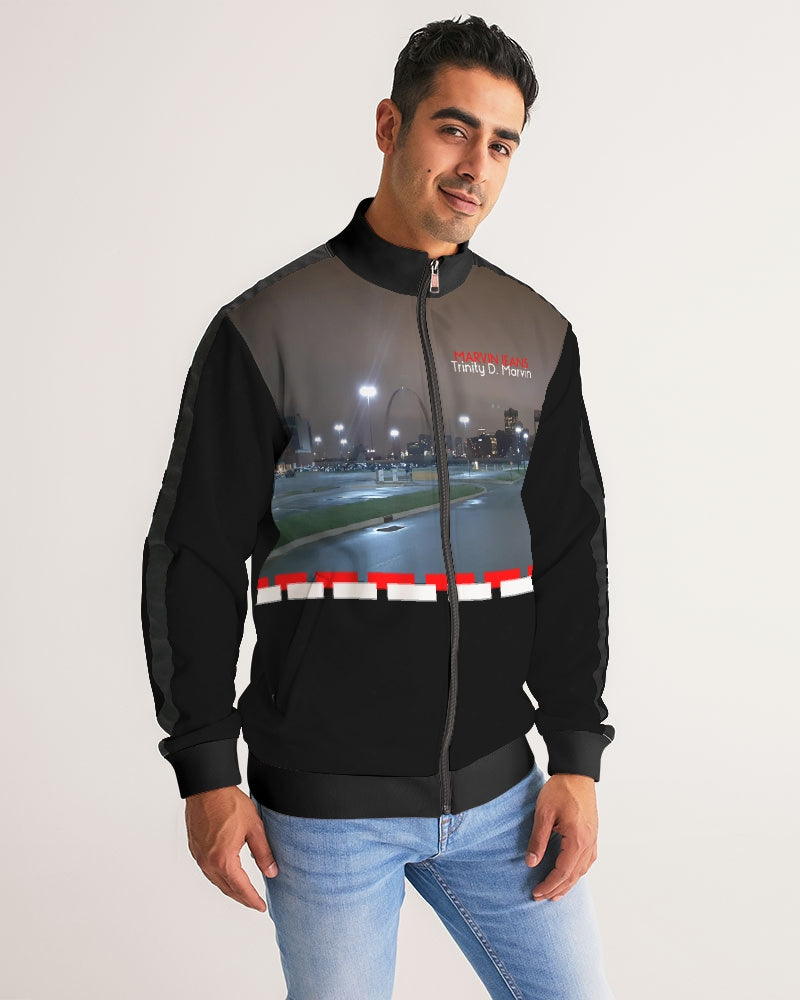 I'm so ST.LOUIS Men's Stripe-Sleeve Track Jacket