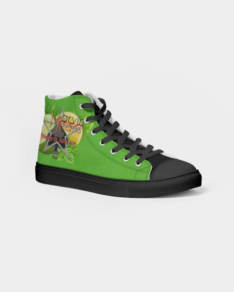 Lemon Lime Green Bay by Marvin Jeans and Trinity D Marvin Men's Hightop Canvas Shoe - Black