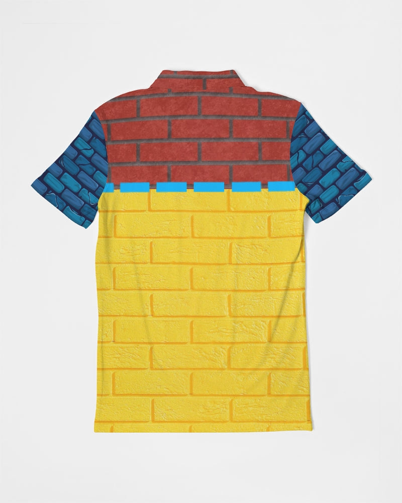 Brick city mix red, yellow , blue by Marvin Jeans and Trinity D Marvin Men's Slim Fit Short Sleeve Polo
