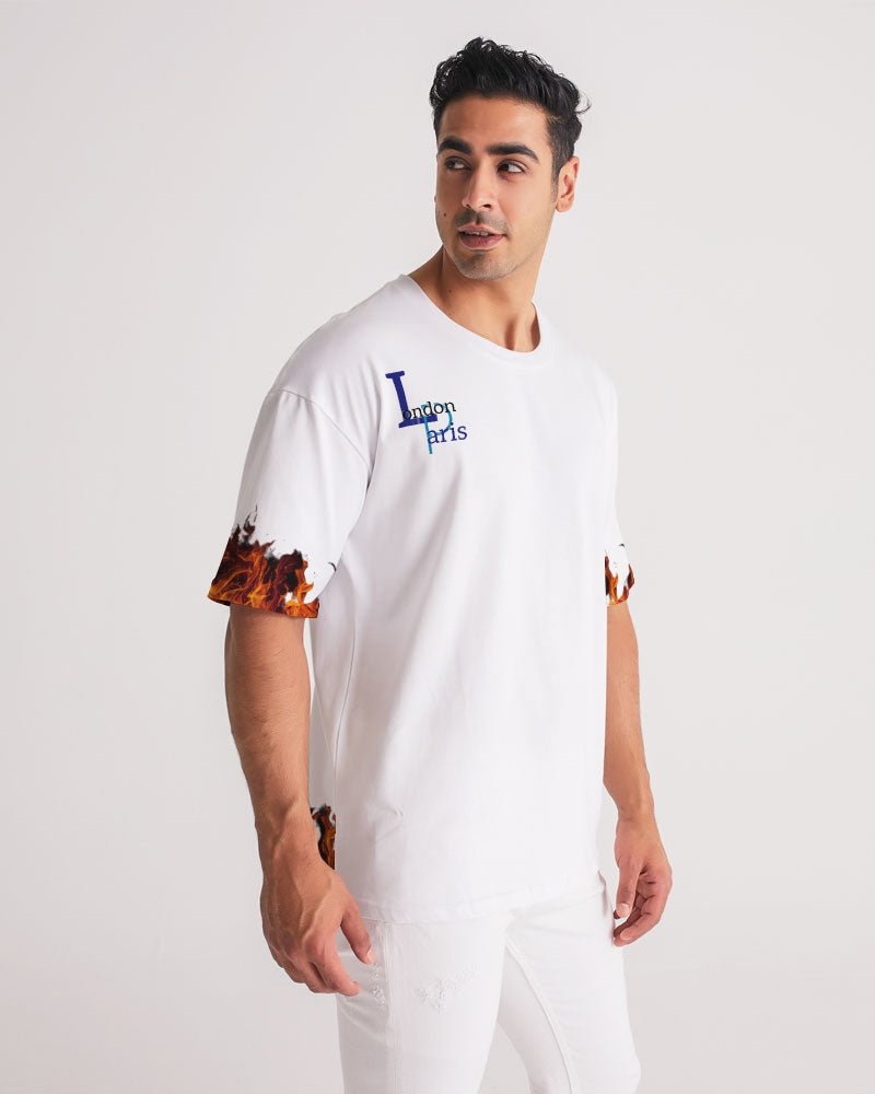 London Paris fire sleeve by Marvin Jeans and Trinity D Marvin Men's Premium Heavyweight Tee