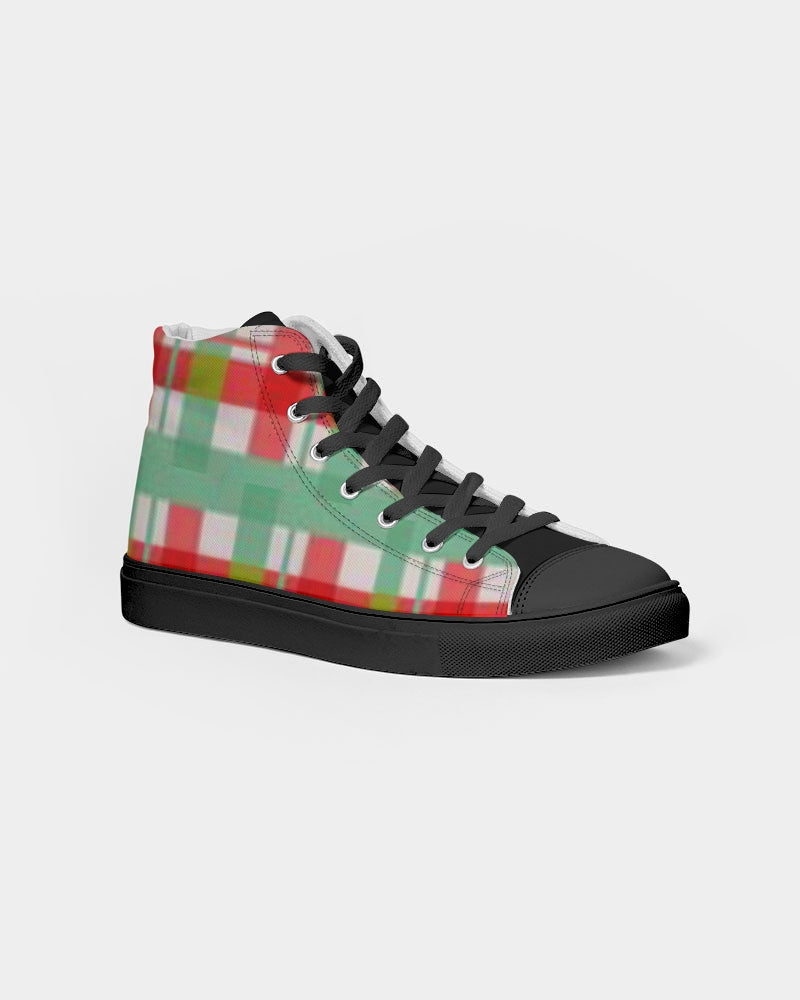 Color grid Men's Hightop Canvas Shoe - Black