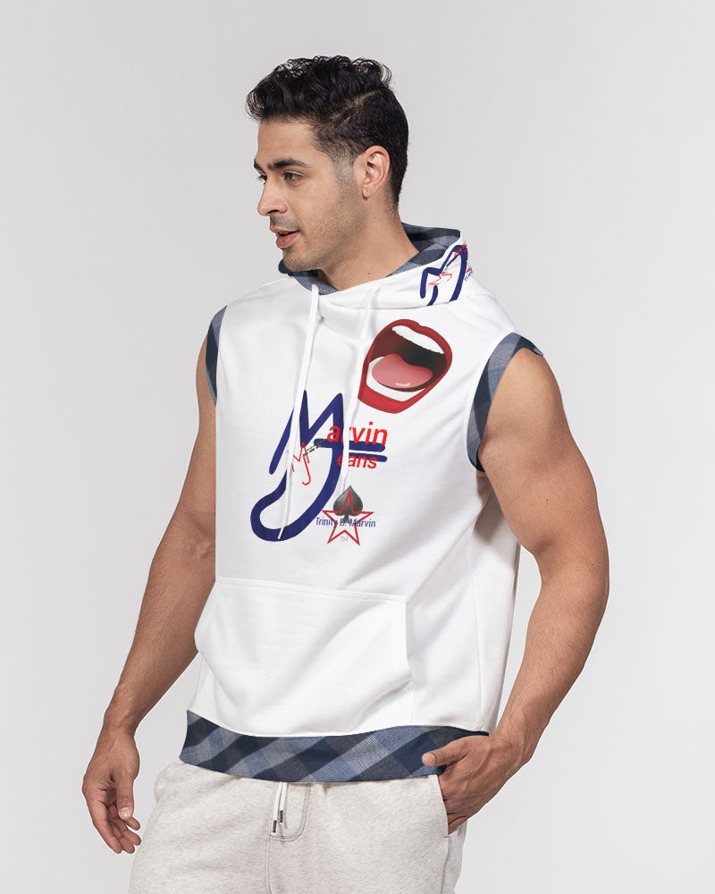 Word of mouth blue stripes BY MARVIN JEANS Men's Premium Heavyweight Sleeveless Hoodie