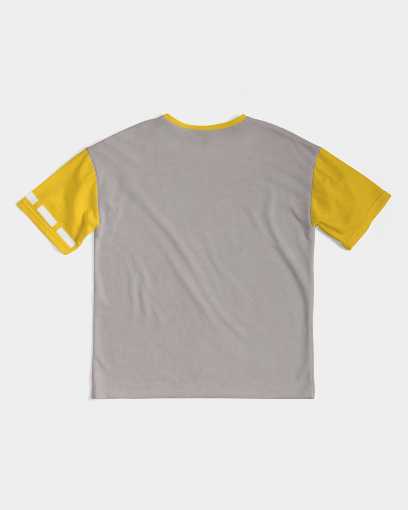Logo's yellow sleeve by Marvin Jeans and Trinity D Marvin Men's Premium Heavyweight Tee