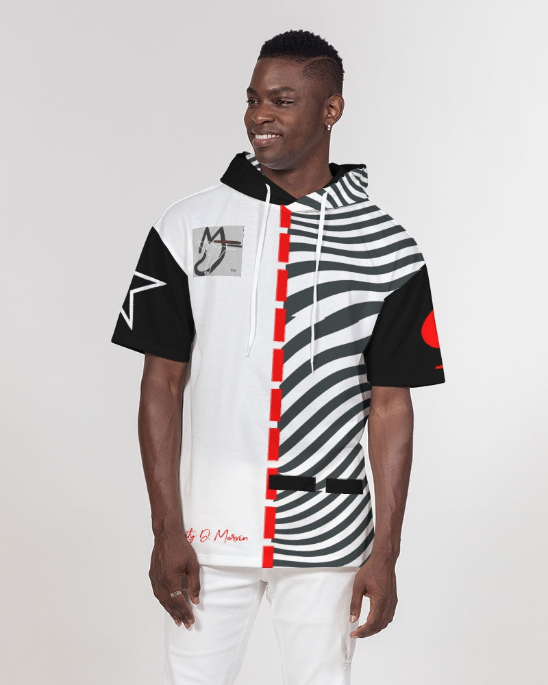 Zebra red by Trinity D. Marvin Men's Premium Heavyweight Short Sleeve Hoodie