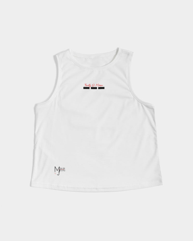 All white by Trinity D. Marvin Women's Cropped Tank