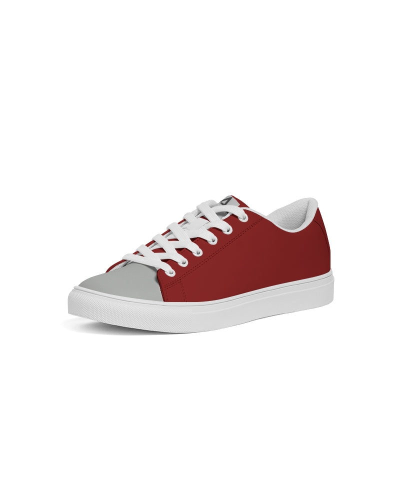 Maroon grey tip Men's Faux-Leather Sneaker