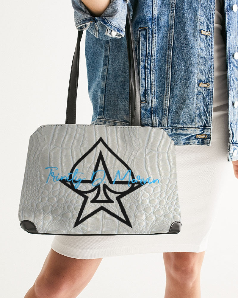 Gator white by Trinity D. Marvin Shoulder Bag