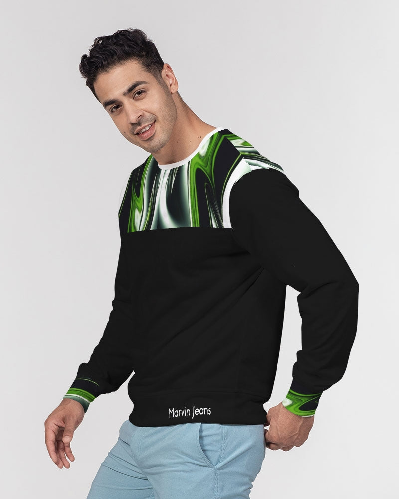 Black Ice BY MARVIN JEANS Men's Classic French Terry Crewneck Pullover