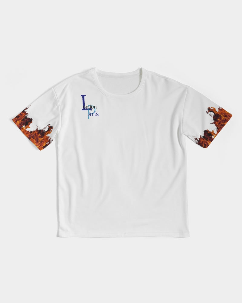 London Paris fire sleeve by Marvin Jeans and Trinity D Marvin Men's Premium Heavyweight Tee