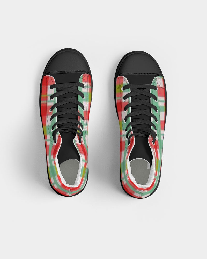 Color grid Men's Hightop Canvas Shoe - Black
