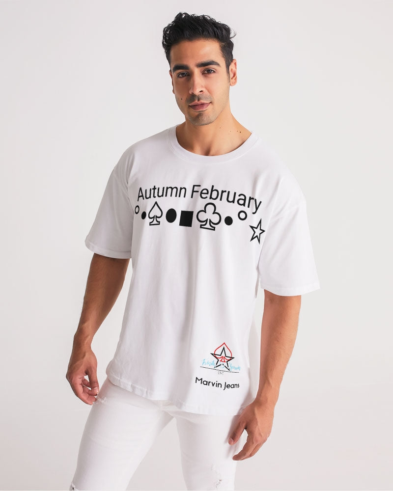 Autumn February all white by Marvin Jeans and Trinity D Marvin Men's Premium Heavyweight Tee