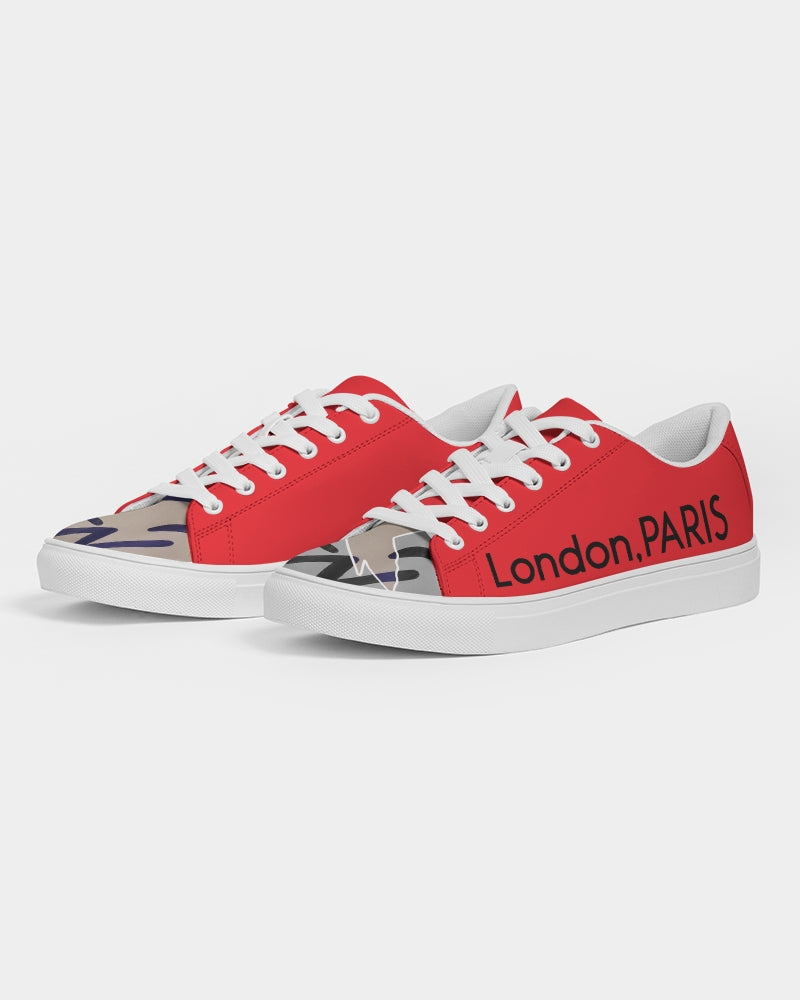 London,PARIS red by Marvin Jeans Men's Faux-Leather Sneaker
