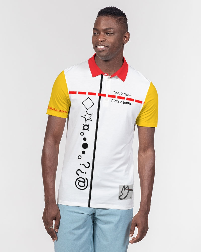 Cheeto gospel message BY MARVIN JEANS Men's Slim Fit Short Sleeve Polo