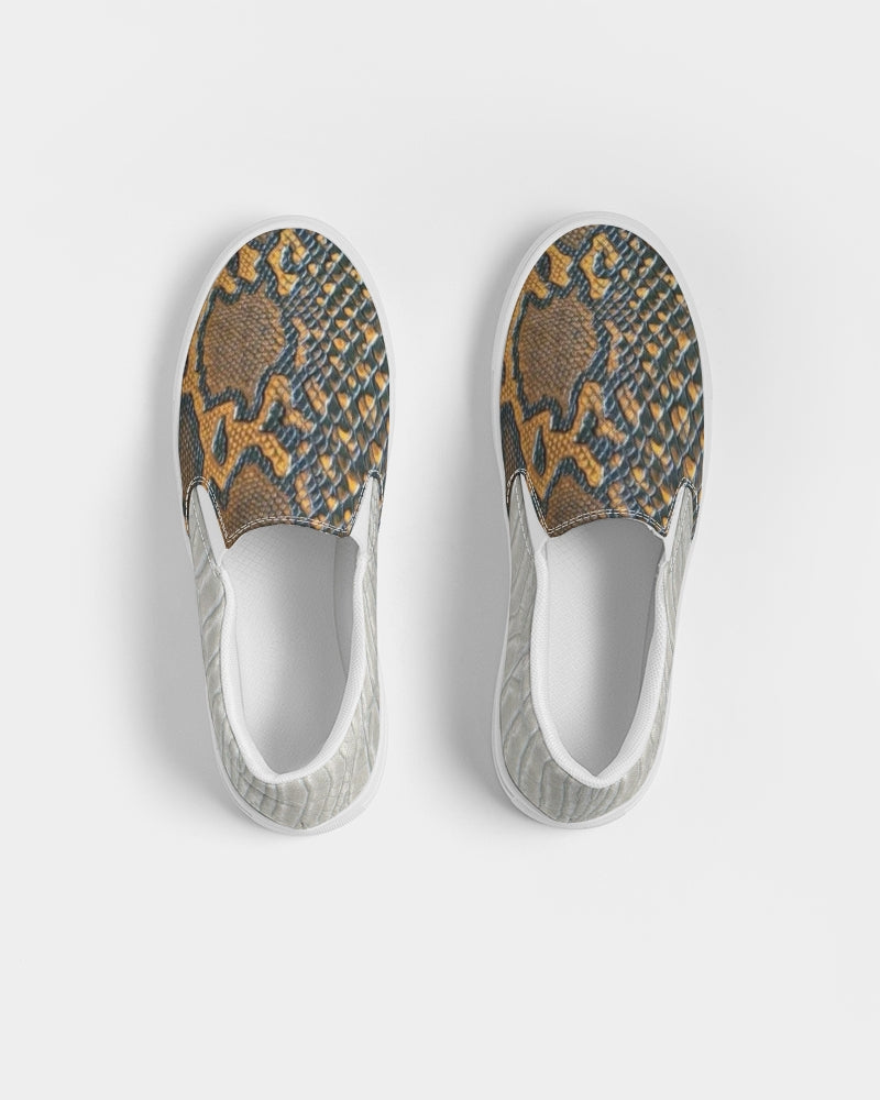 Calf print gator white by Marvin JEANS Men's Slip-On Canvas Shoe