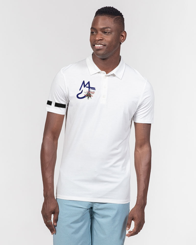 All white by Marvin Jeans and Trinity D Marvin Men's Slim Fit Short Sleeve Polo