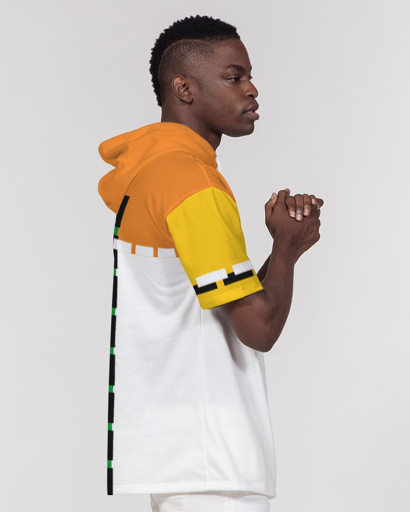 Crazy mix white by Marvin Jeans and Trinity D Marvin Men's Premium Heavyweight Short Sleeve Hoodie