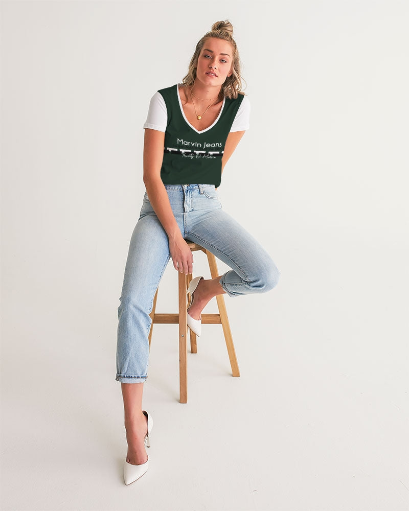 Dark green by Marvin Jeans and Trinity D Marvin Women's V-Neck Tee