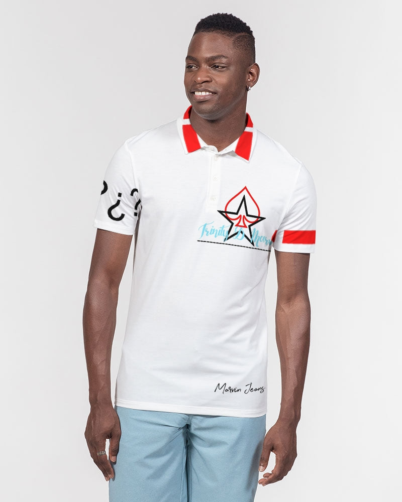 All White Legacy Men's Slim Fit Short Sleeve Polo