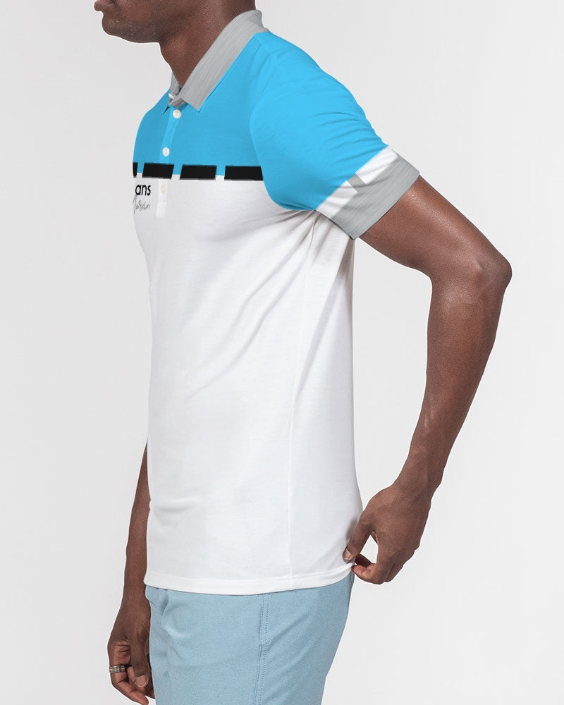 Loud blue BY MARVIN JEANS Men's Slim Fit Short Sleeve Polo