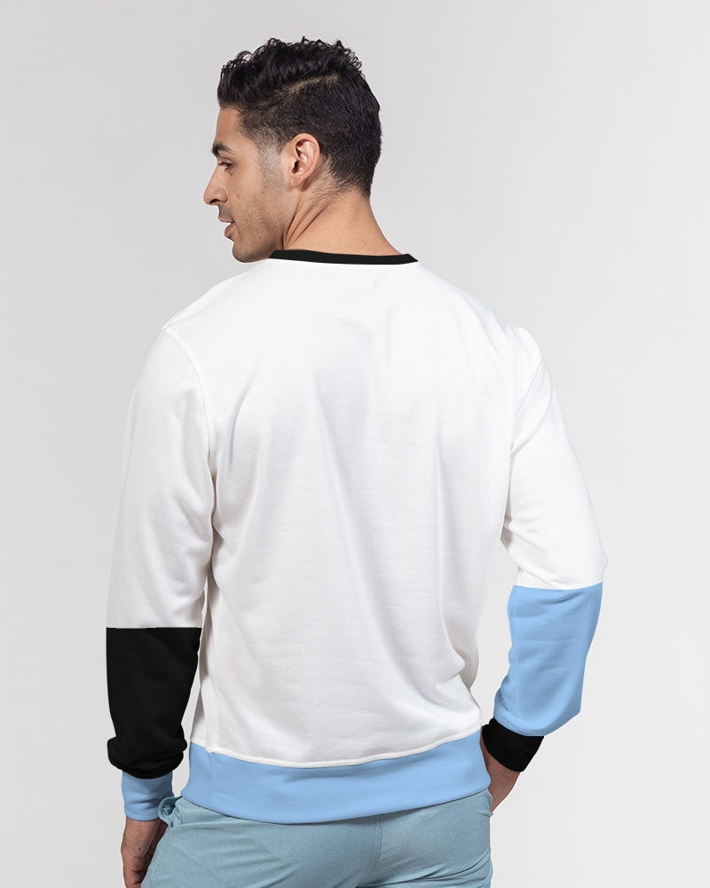 Baby blue by Marvin Jeans Men's Classic French Terry Crewneck Pullover