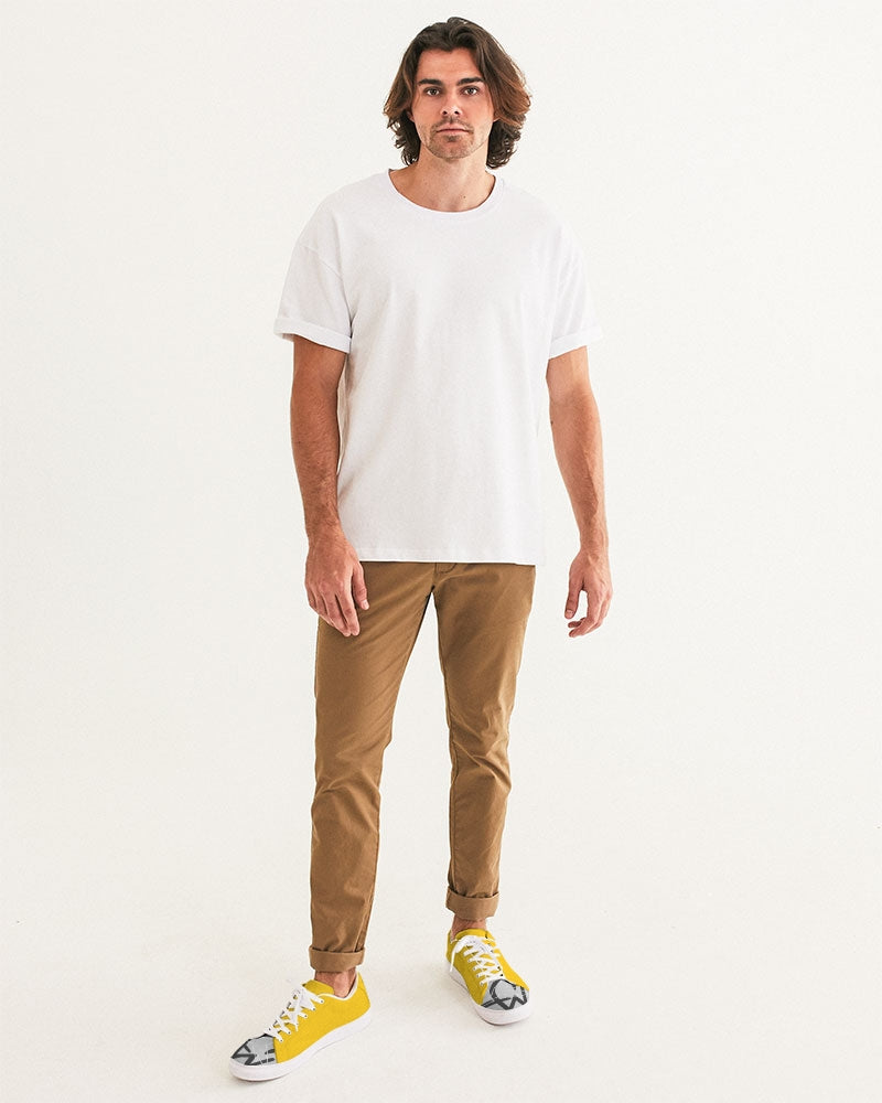 Yellow ,logo tip BY MARVIN JEANS Men's Faux-Leather Sneaker