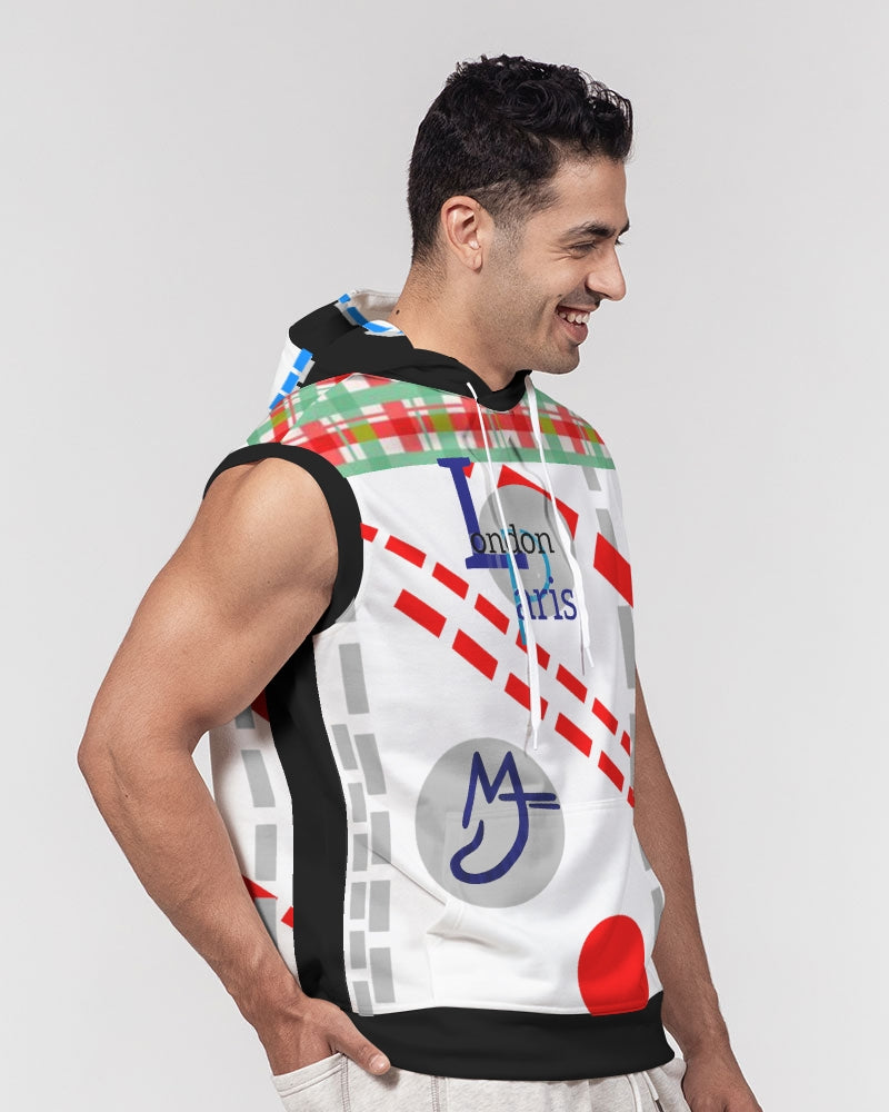 London Paris off grid by Marvin Jeans and Trinity D Marvin Men's Premium Heavyweight Sleeveless Hoodie