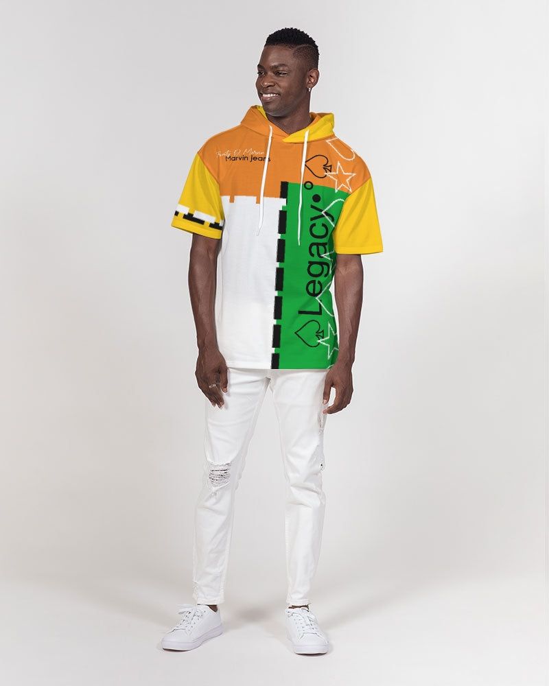 Crazy mix white by Marvin Jeans and Trinity D Marvin Men's Premium Heavyweight Short Sleeve Hoodie