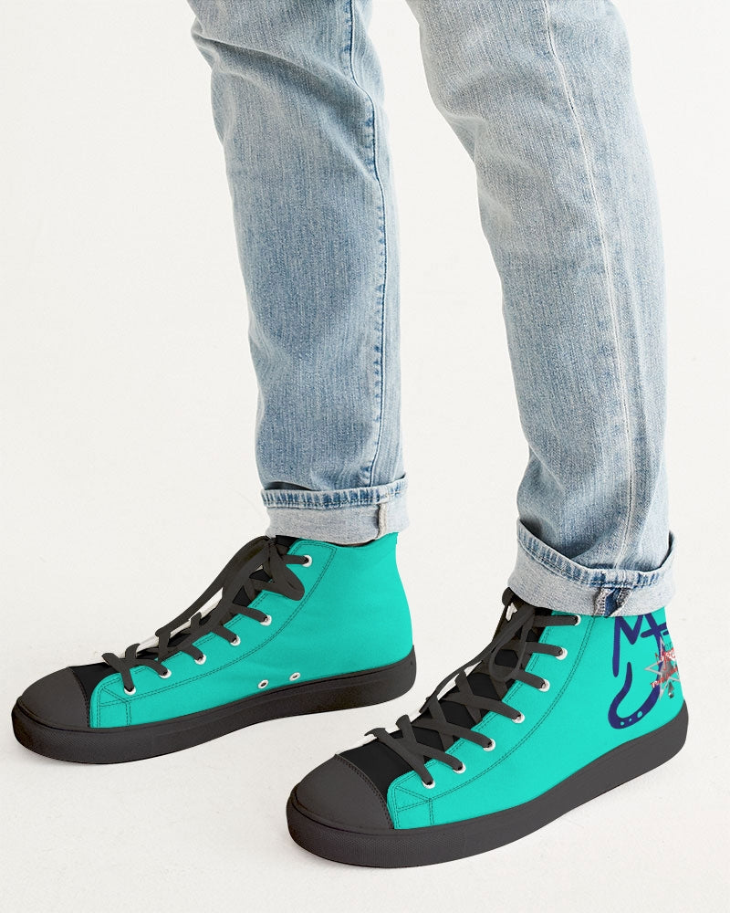 Dark mint Men's Hightop Canvas Shoe - Black