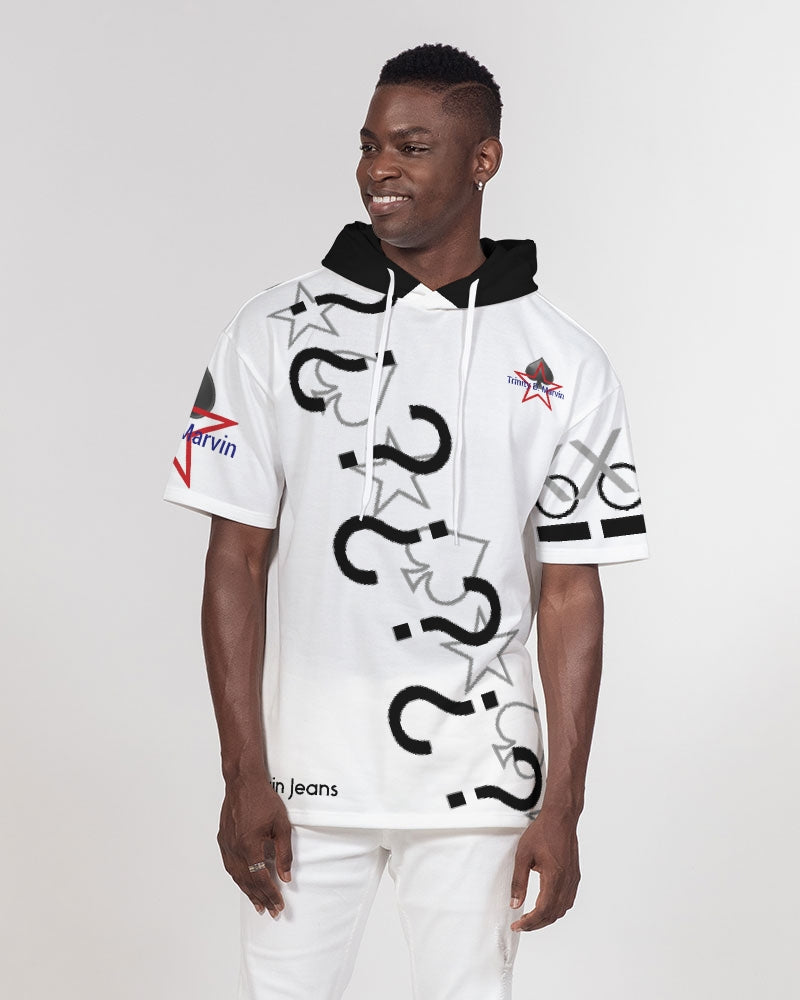 All White New-Legacy by Marvin Jeans and Trinity D. Marvin Men's Premium Heavyweight Short Sleeve Hoodie