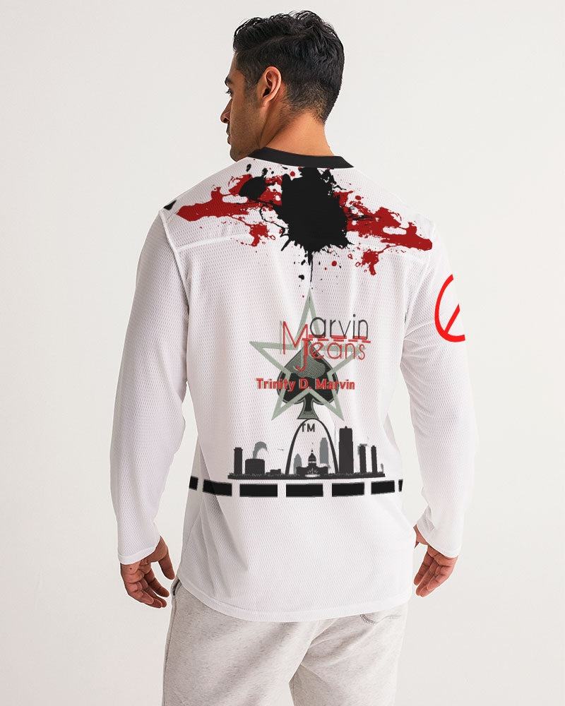 I'm so Saint Louis by Marvin Jeans and Trinity D Marvin Men's Long Sleeve Sports Jersey