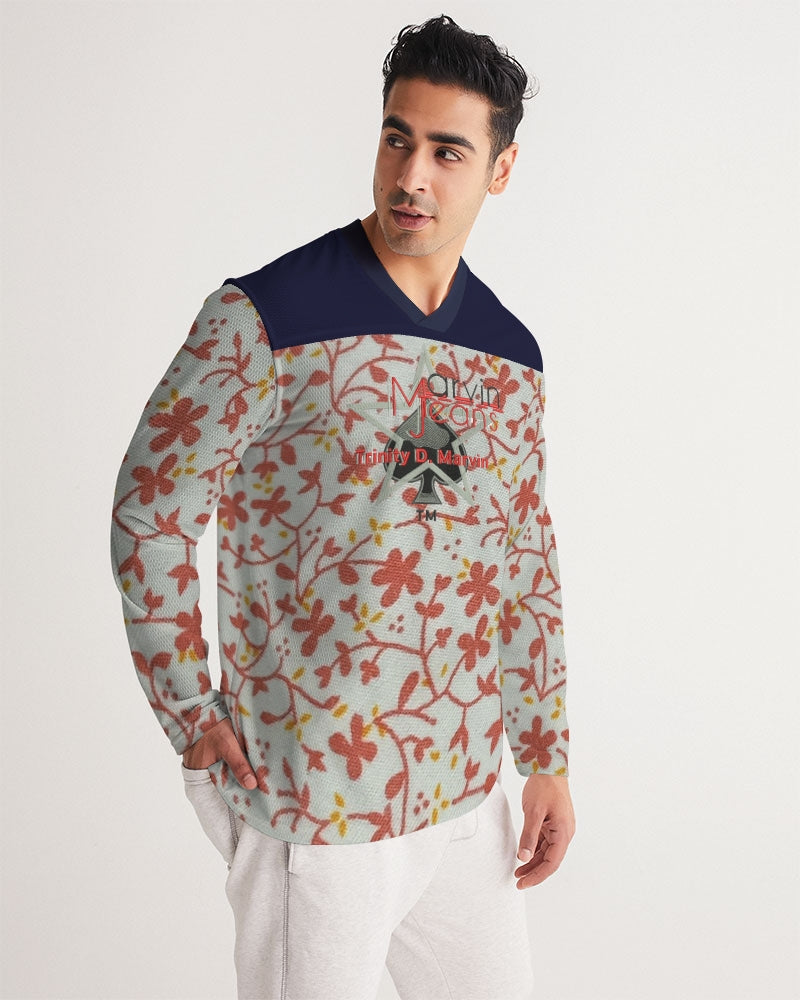 Wildwood, blue by Marvin Jeans and Trinity D Marvin Men's Long Sleeve Sports Jersey