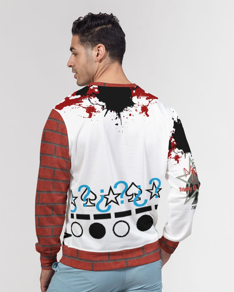Brick city red awesome print by Marvin Jeans and Trinity D Marvin Men's Classic French Terry Crewneck Pullover