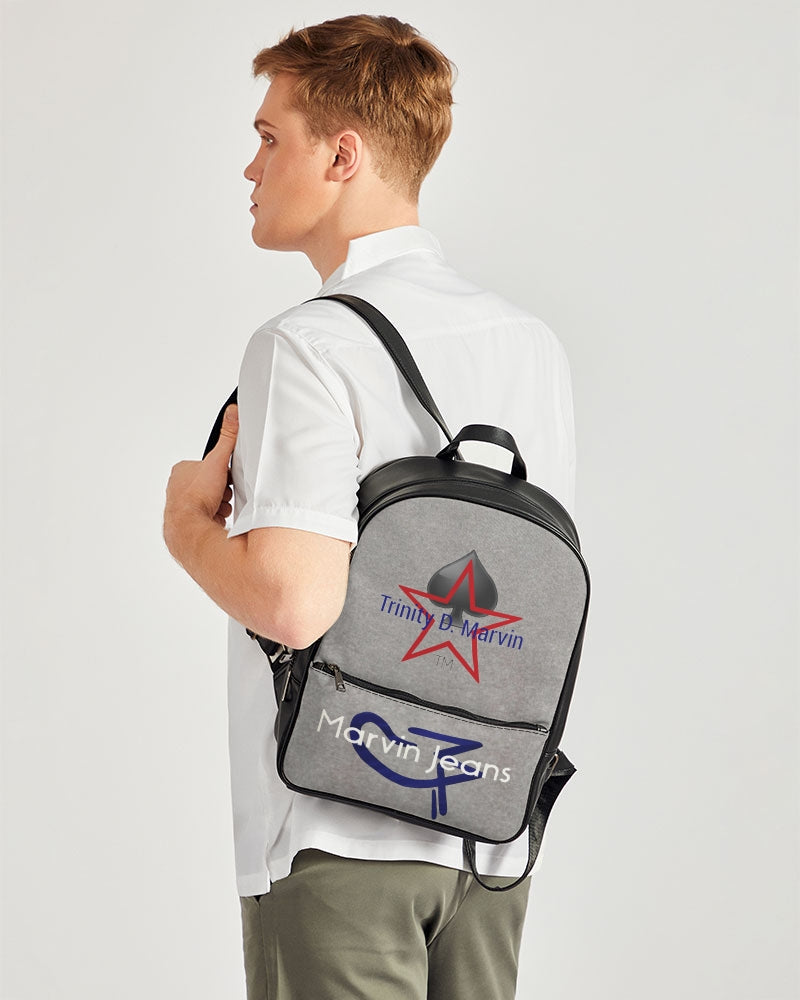 Cool grey Classic Faux Leather Backpack